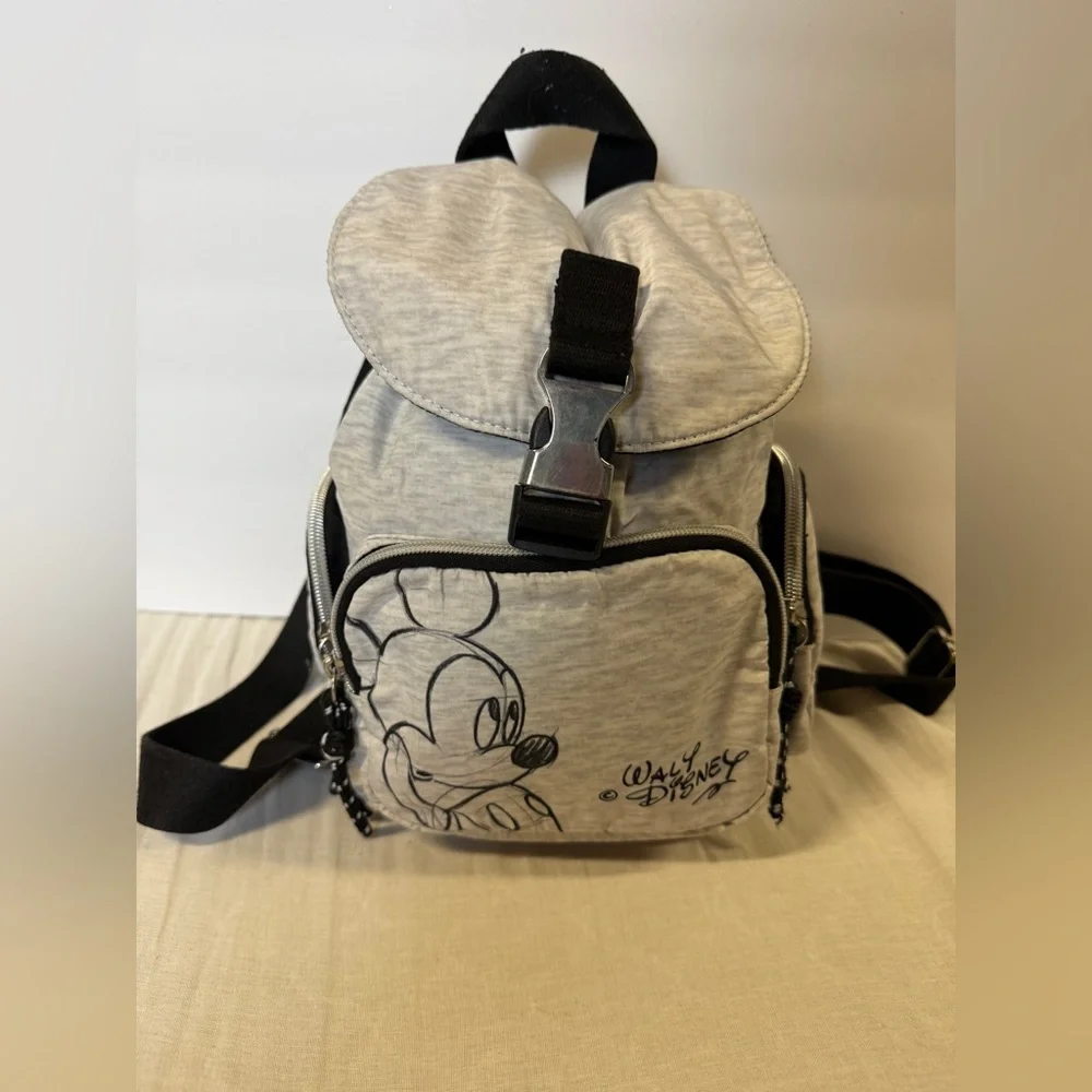 Disney Light Gray Backpack with Mickey Mouse Sketch